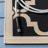Safavieh Courtyard 6'-7" x 9'-6" Rug in Black / Beige