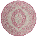 Safavieh Courtyard 5'-3" x 5'-3" Rug in Light Grey / Fuchsia