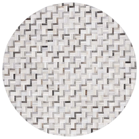 Safavieh Studio Leather 6'-0" x 6'-0" Rug in Black / Grey