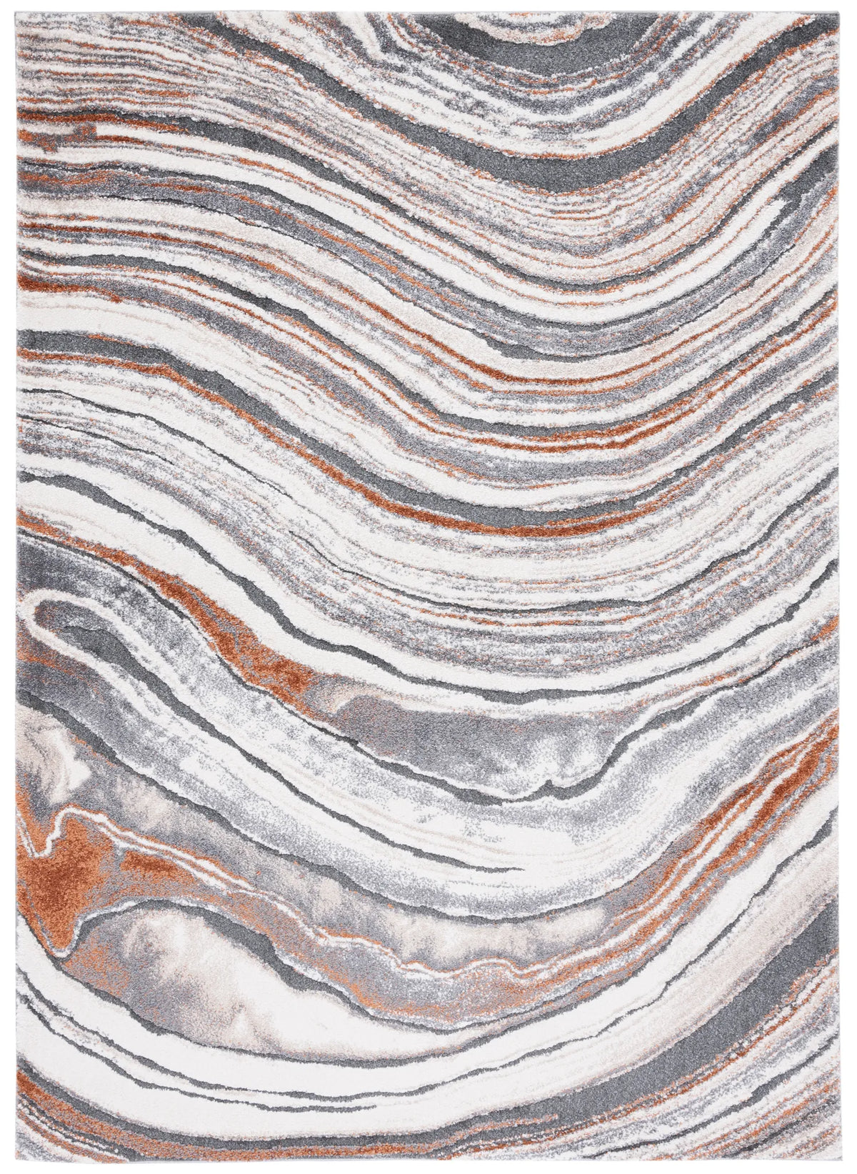 Safavieh Cyrus Shag 4'-5" x 6'-5" Rug in Grey / Rust