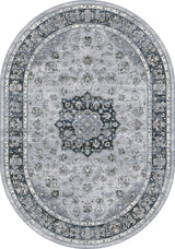 Dynamic Rugs Ancient Garden 57559 Silver / Blue Rugs - Oval