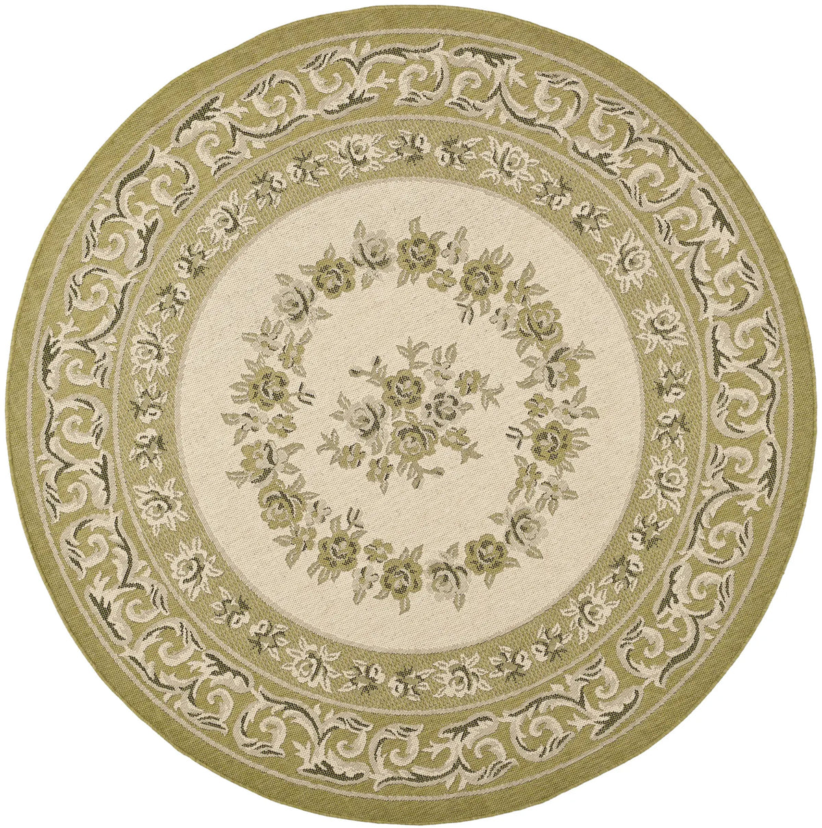 Safavieh Courtyard 6'-7" x 6'-7" Rug in Cream / Green