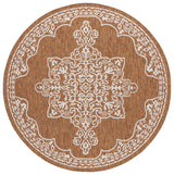 Safavieh Beach House 6'-7" x 6'-7" Rug in Brown / Ivory
