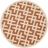 Safavieh Courtyard 5'-3" x 5'-3" Rug in Terracotta / Bone