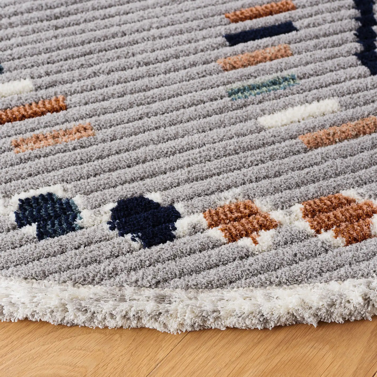Safavieh Marrakesh 6'-7" x 6'-7" Rug in Grey / Blue Rust