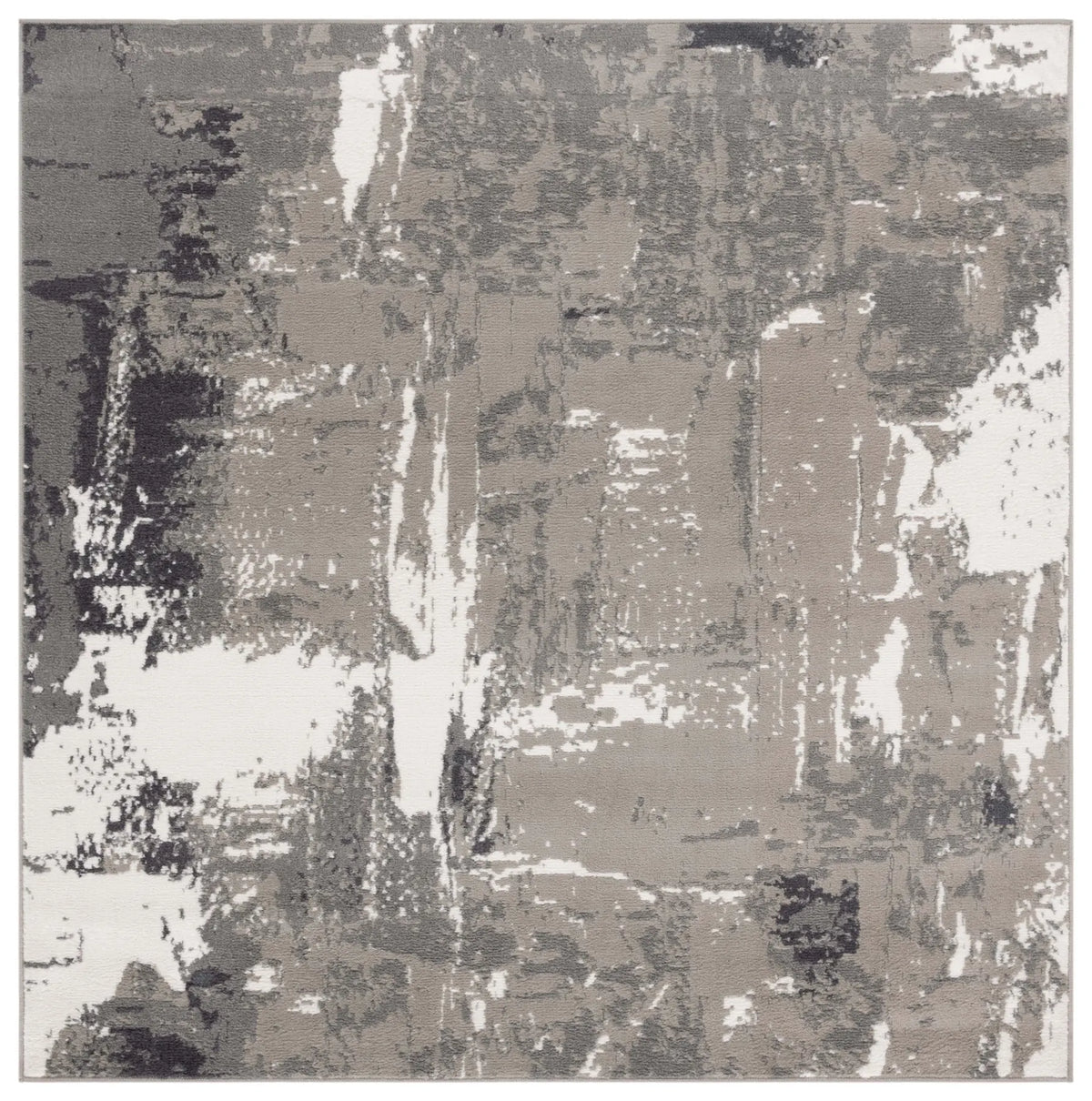 Safavieh Pyramid 6'-7" x 6'-7" Rug in Ivory Grey / Charcoal