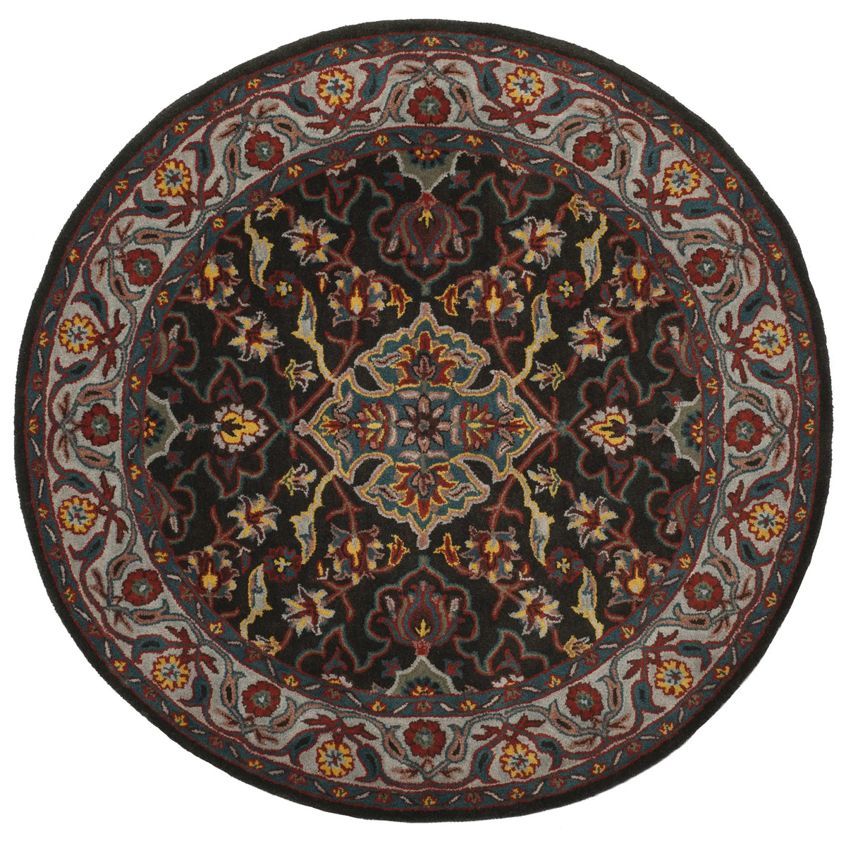 Safavieh Heritage 6'-0" x 6'-0" Rug in Charcoal / Ivory