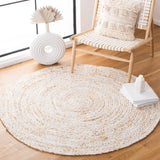 Safavieh Braided 5'-0" x 5'-0" Rug in Ivory / Brown