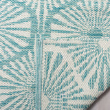 Safavieh Montauk 5'-0" x 8'-0" Rug in Aqua / Ivory