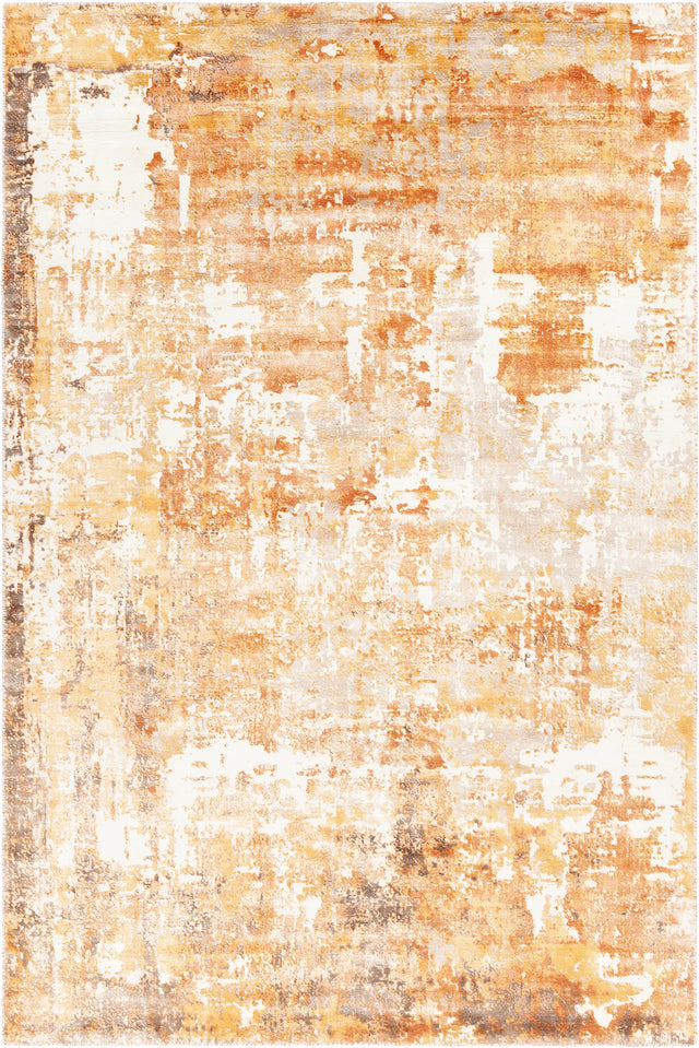 Chandra Dawn DAW-52300 Orange / White / Brown rug, flat view