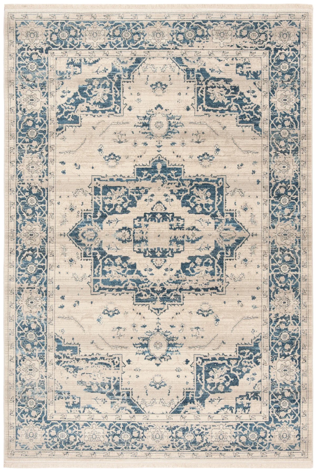 Safavieh Vintage Persian 4'-0" x 6'-0" Rug in Ivory / Blue