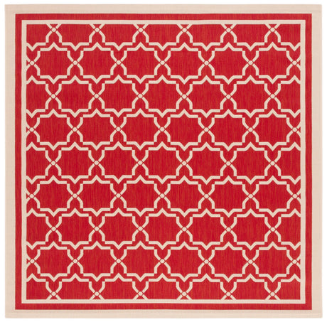 Safavieh Courtyard 6'-7" x 6'-7" Rug in Red / Bone