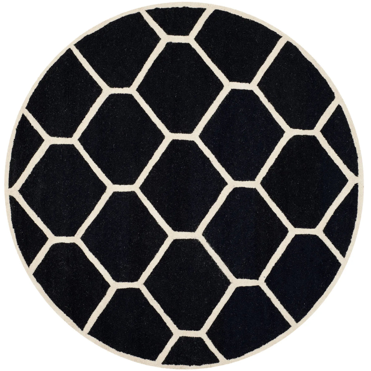 Safavieh Cambridge 6'-0" x 6'-0" Rug in Black / Ivory