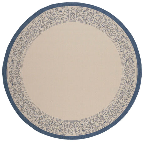 Safavieh Courtyard 6'-7" x 6'-7" Rug in Natural / Blue