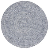 Safavieh Braided 5'-0" x 5'-0" Rug in Dark Blue / Ivory