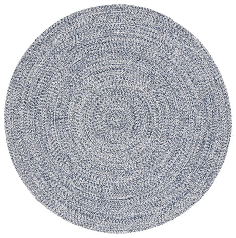 Safavieh Braided 5'-0" x 5'-0" Rug in Dark Blue / Ivory