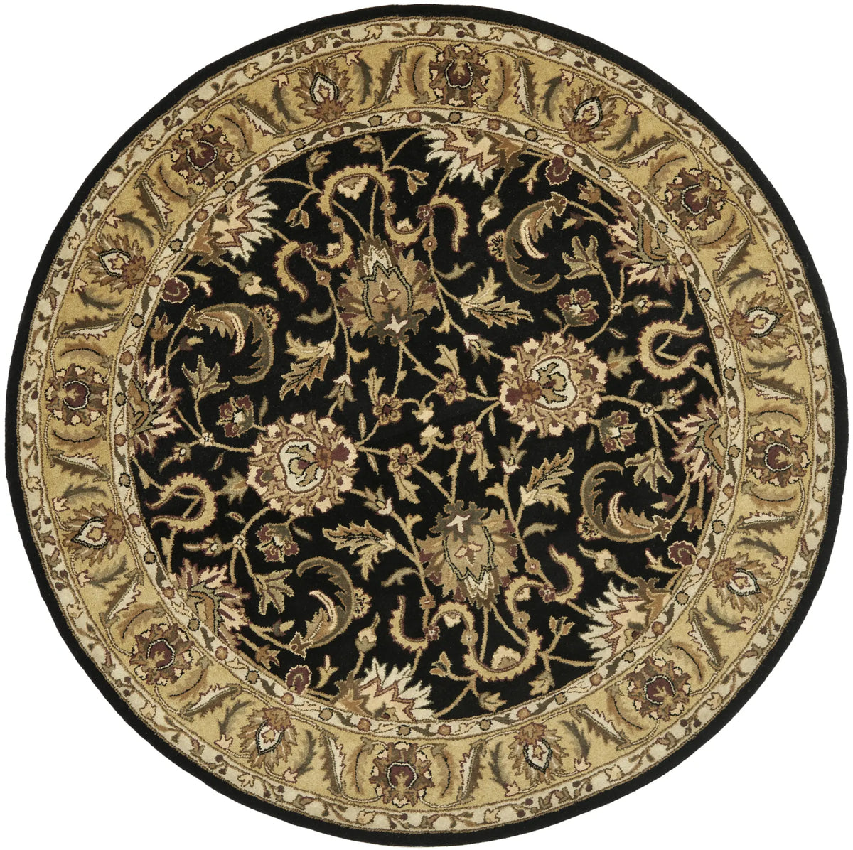Safavieh Classic 8'-0" x 8'-0" Rug in Black / Gold
