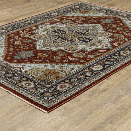 Oriental Weavers Sphinx Aberdeen 1144R Red/ Blue Rugs - angle detail
