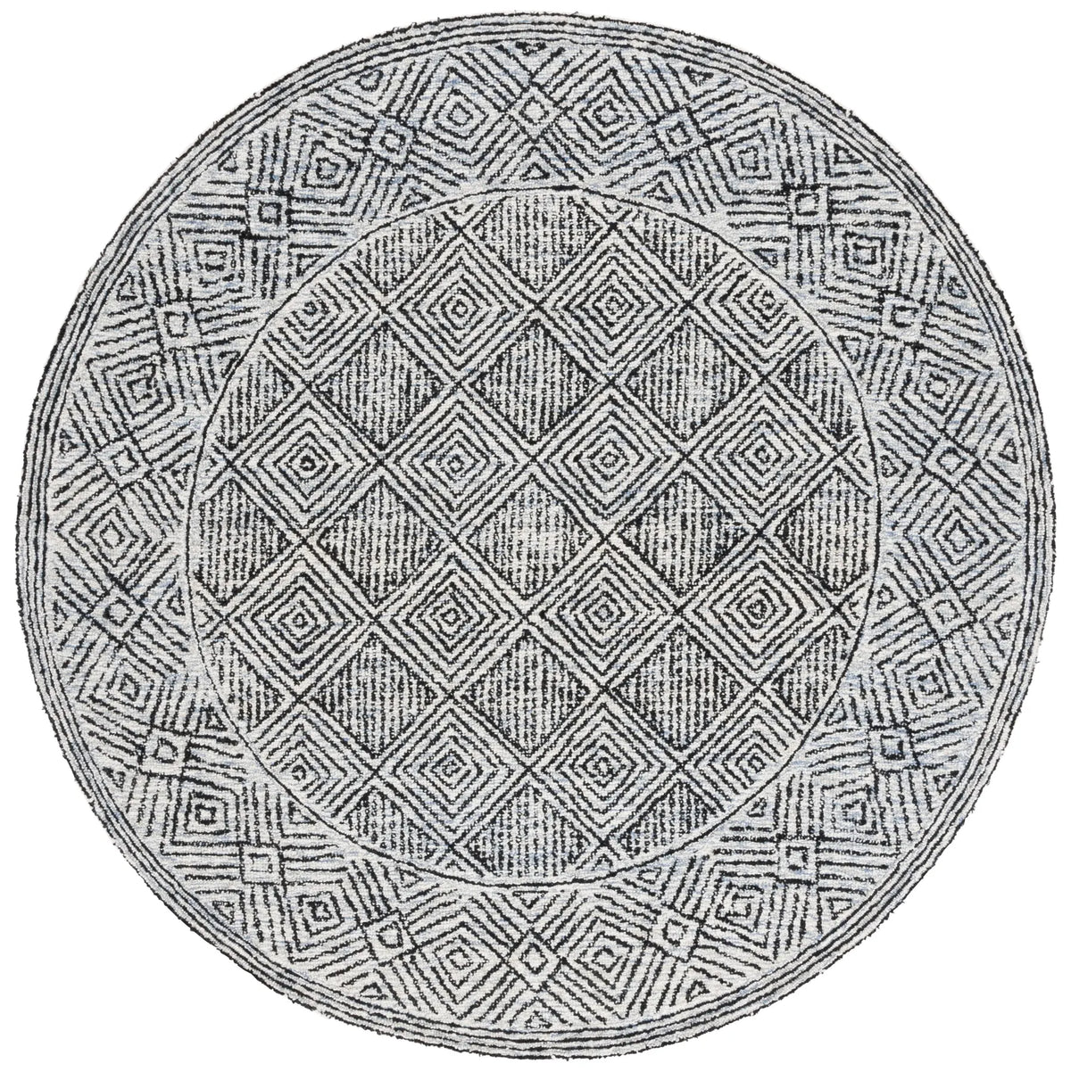 Safavieh Ebony 6'-0" x 6'-0" Rug in Silver / Black
