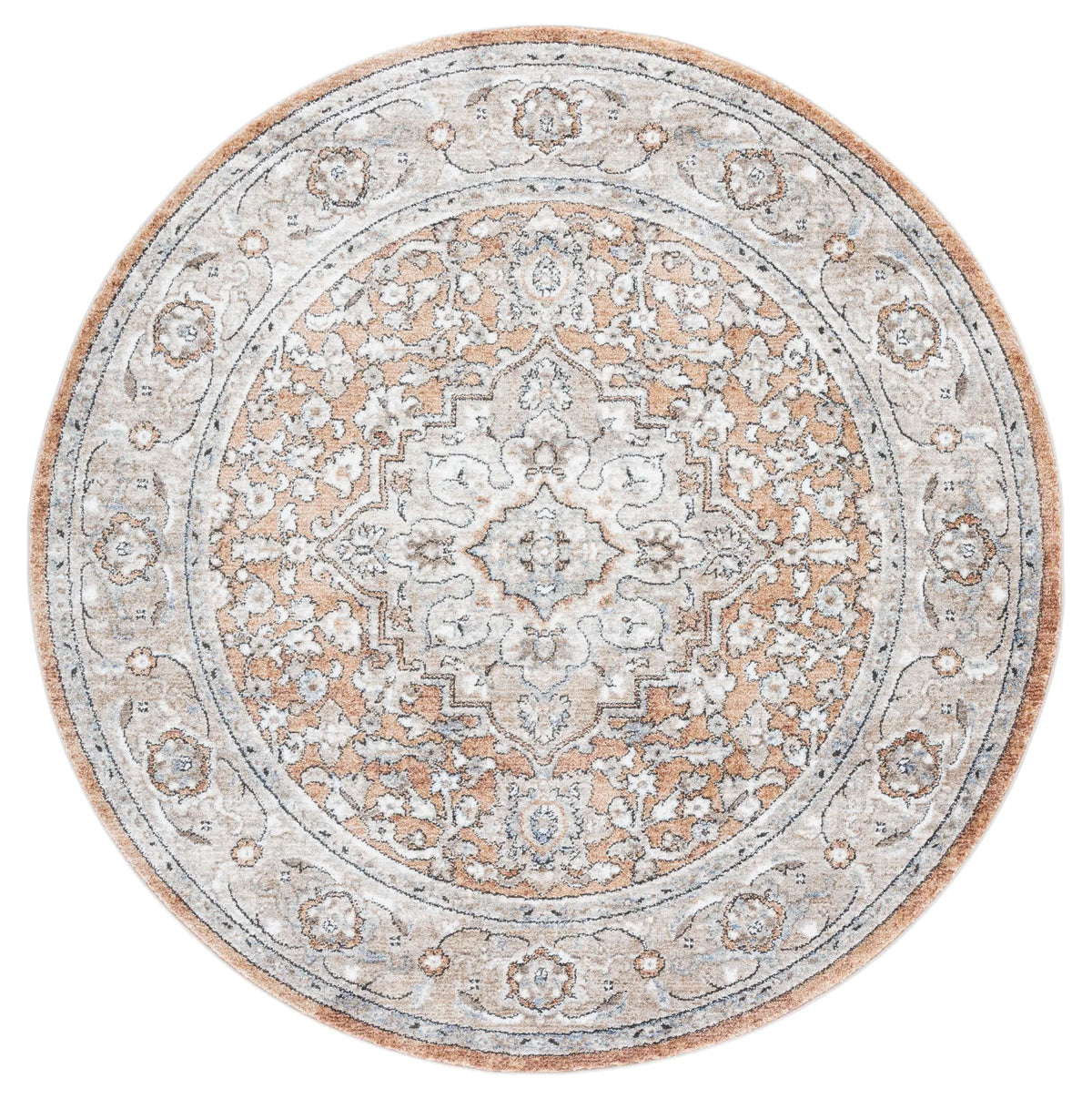 Safavieh Jasmine 5'-3" x 5'-3" Rug in Gold / Grey