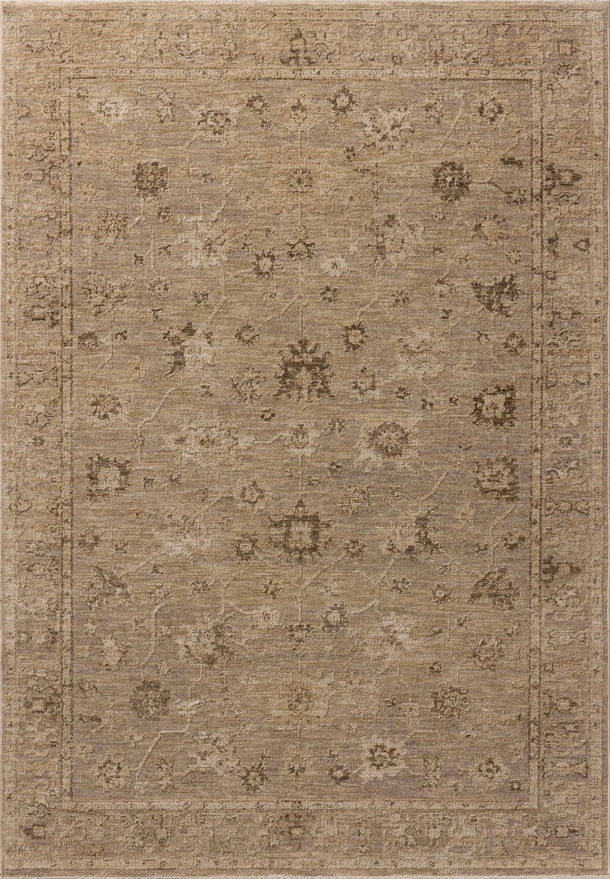 Loloi Willa WIA-02 Taupe / Natural Power Loomed Rug - main flat