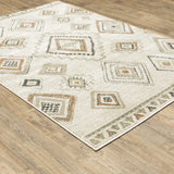Oriental Weavers Sphinx Georgia 660B0 Ivory/ Orange Rugs - angle detail