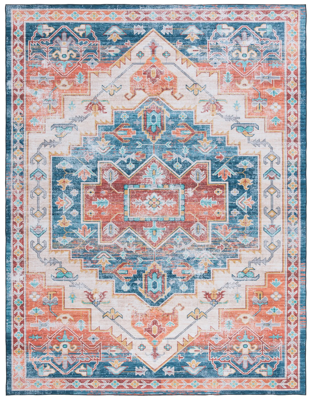 Safavieh Tucson 10'-0" x 14'-0" Rug in Blue / Rust