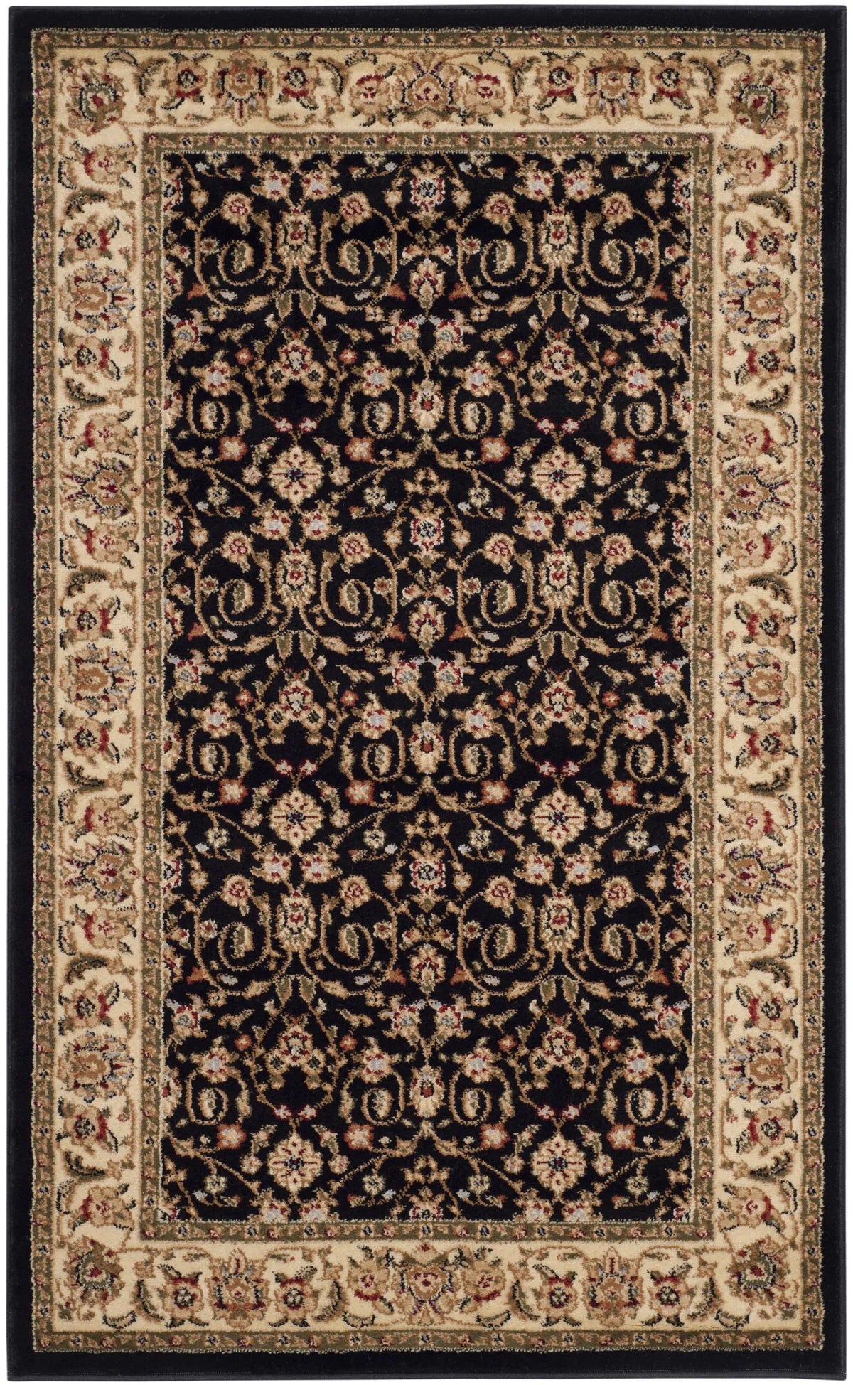 Safavieh Lyndhurst 3'-3" x 5'-3" Rug in Black / Ivory