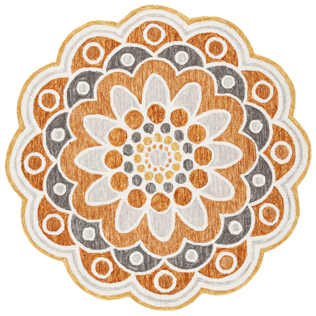 Safavieh Novelty 5'-0" x 5'-0" Rug in Grey / Rust