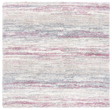 Safavieh Fontana Shag  800 6'-7" x 6'-7" Rug in Ivory / Pink