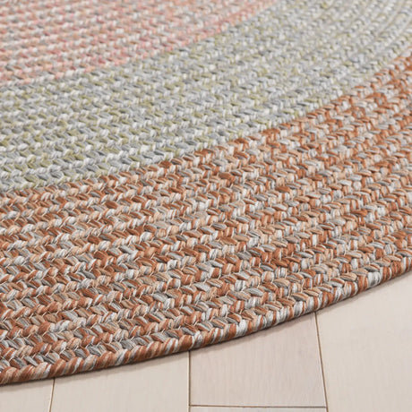 Safavieh Braided 5'-0" x 8'-0" Rug in Brown / Grey Pink