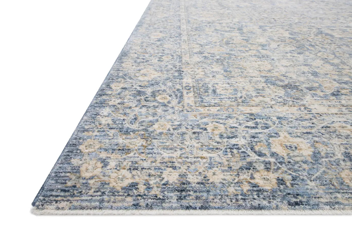 Loloi Pandora Pan-01 Blue / Gold Rugs - rug corner