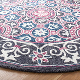 Safavieh Micro-Loop 5'-0" x 5'-0" Rug in Ivory / Pink
