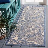 Safavieh Courtyard 2'-3" x 6'-7" Rug in Natural / Blue