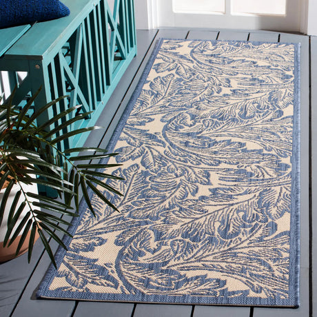 Safavieh Courtyard 2'-3" x 6'-7" Rug in Natural / Blue