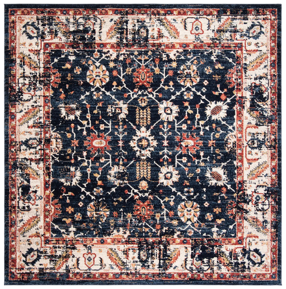 Safavieh Charleston 6'-7" x 6'-7" Rug in Navy / Ivory