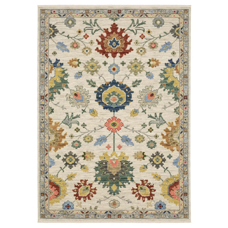 Oriental Weavers Sphinx LUCCA 2888L Ivory Floral Rugs - main flat