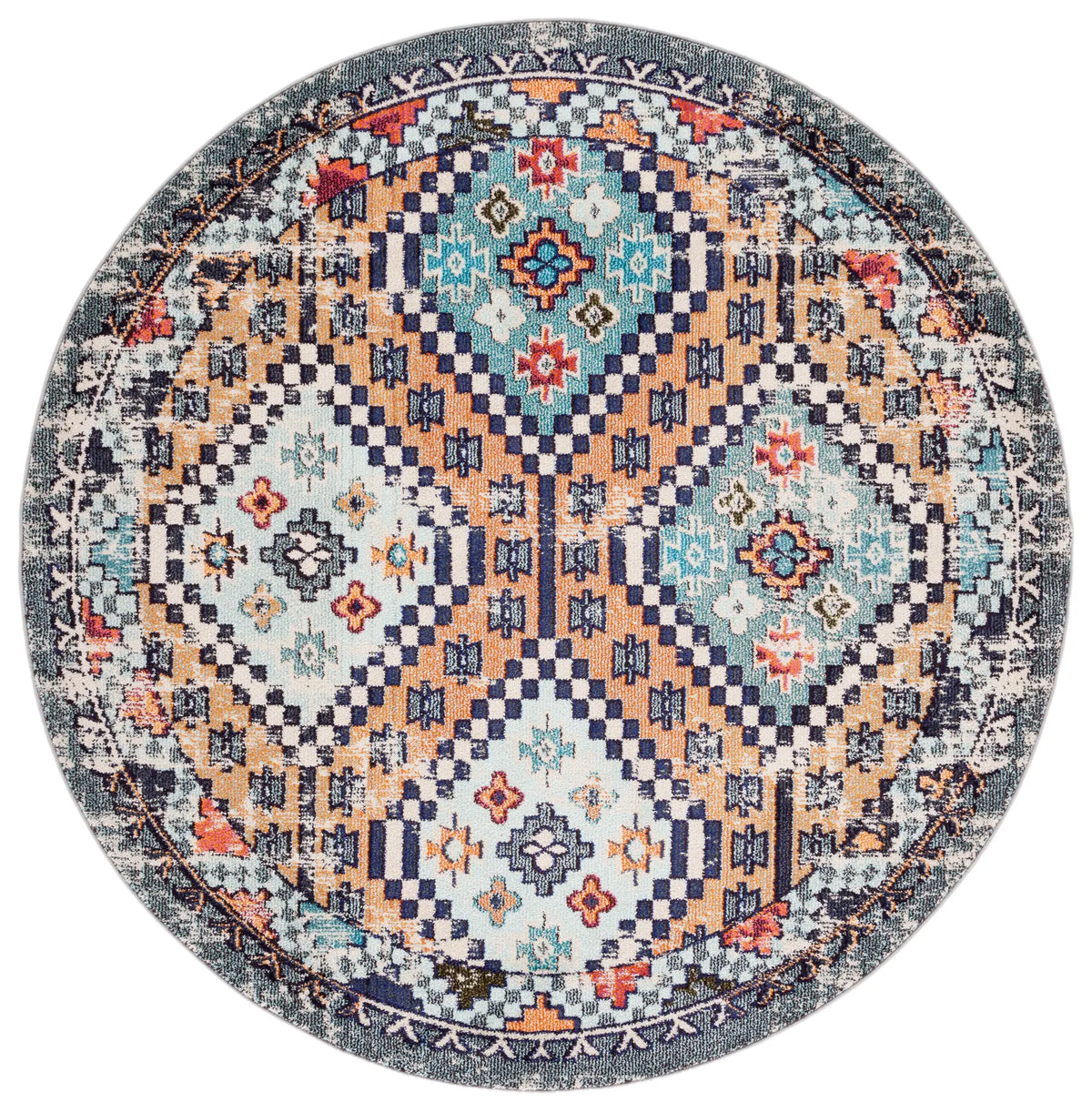Safavieh Madison 6'-7" x 6'-7" Rug in Orange / Beige
