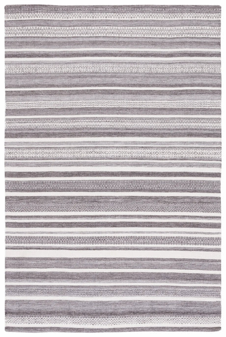 Safavieh Striped Kilim 4'-0" x 6'-0" Rug in Grey / Ivory