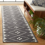 Safavieh Pyramid 2'-2" x 8'-0" Rug in Charcoal / Ivory