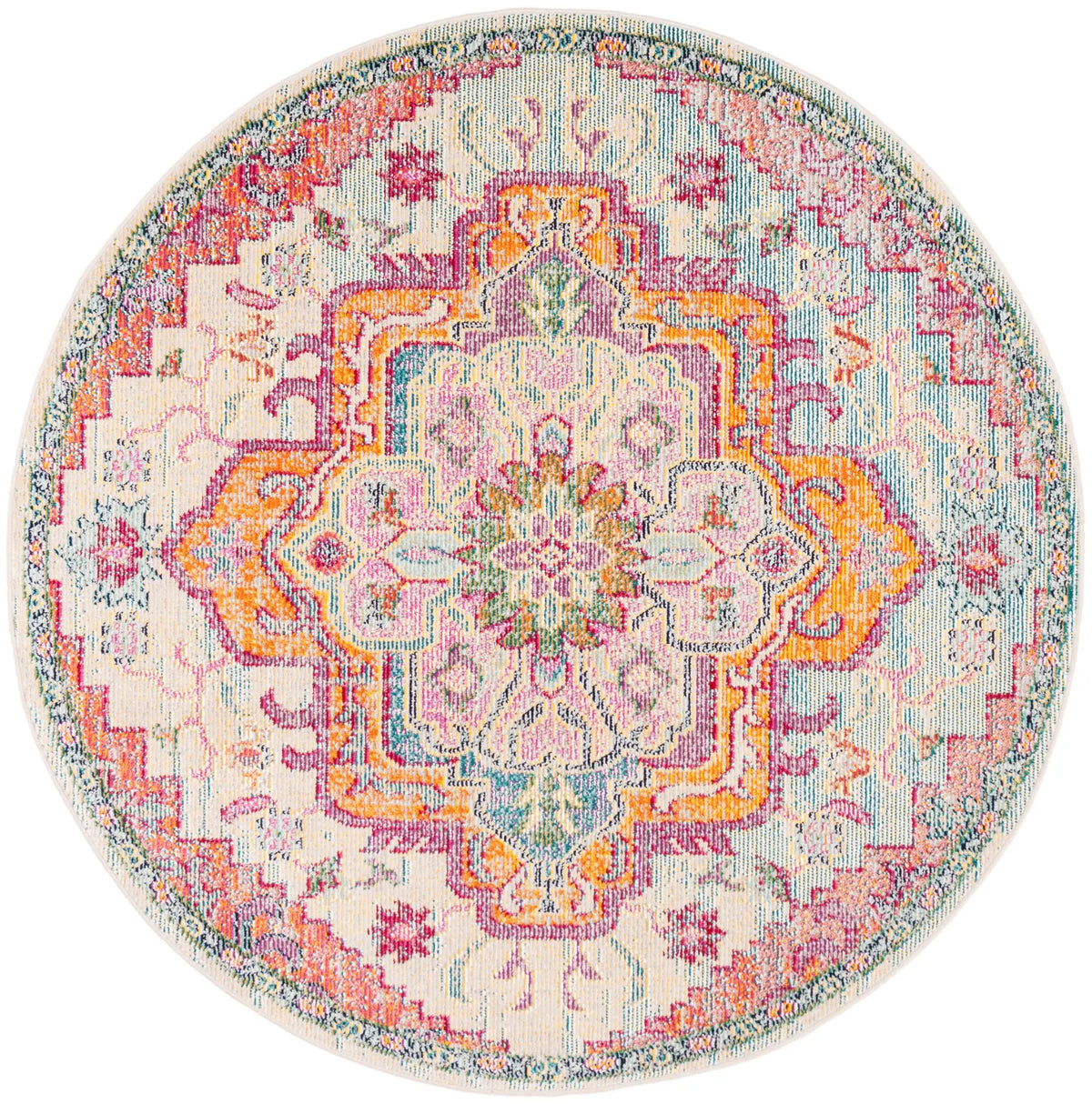 Safavieh Crystal 5'-0" x 5'-0" Rug in Light Blue / Fuchsia