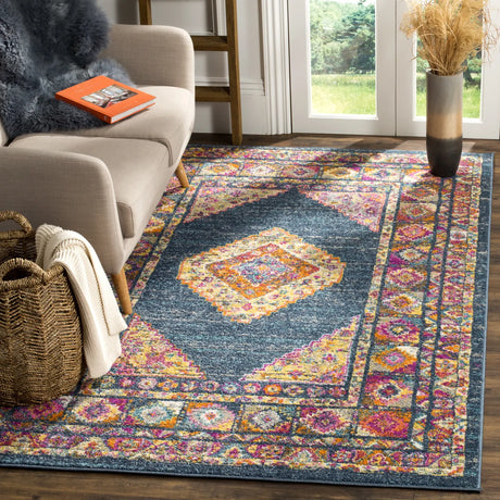Safavieh Madison 4'-0" x 6'-0" Rug in Blue / Fuchsia