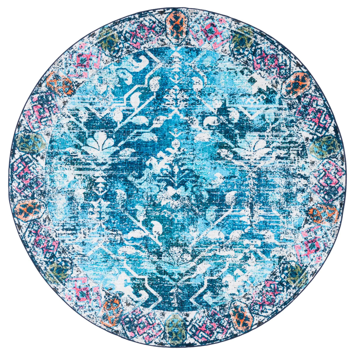Safavieh Riviera 6'-7" x 6'-7" Rug in Navy / Light Blue