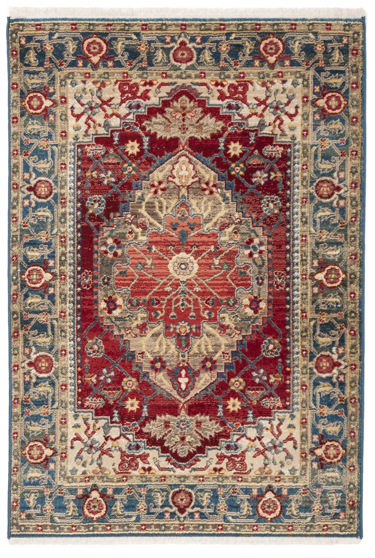 Safavieh Kashan 3'-3" x 4'-10" Rug in Blue / Red