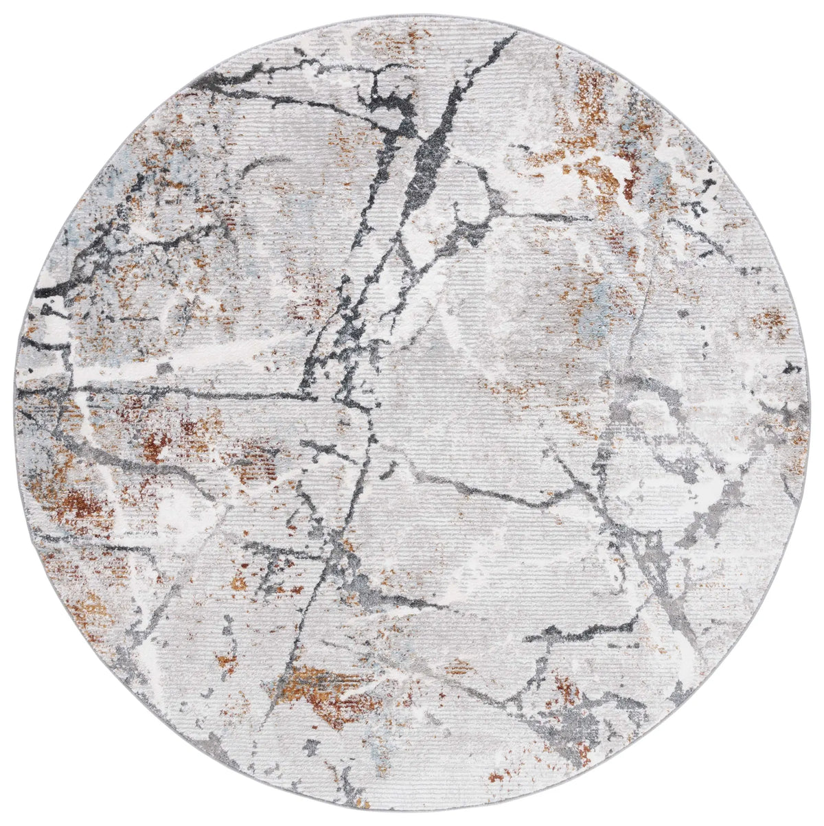 Safavieh Meadow 500 6'-7" x 6'-7" Rug in Light Grey / Black