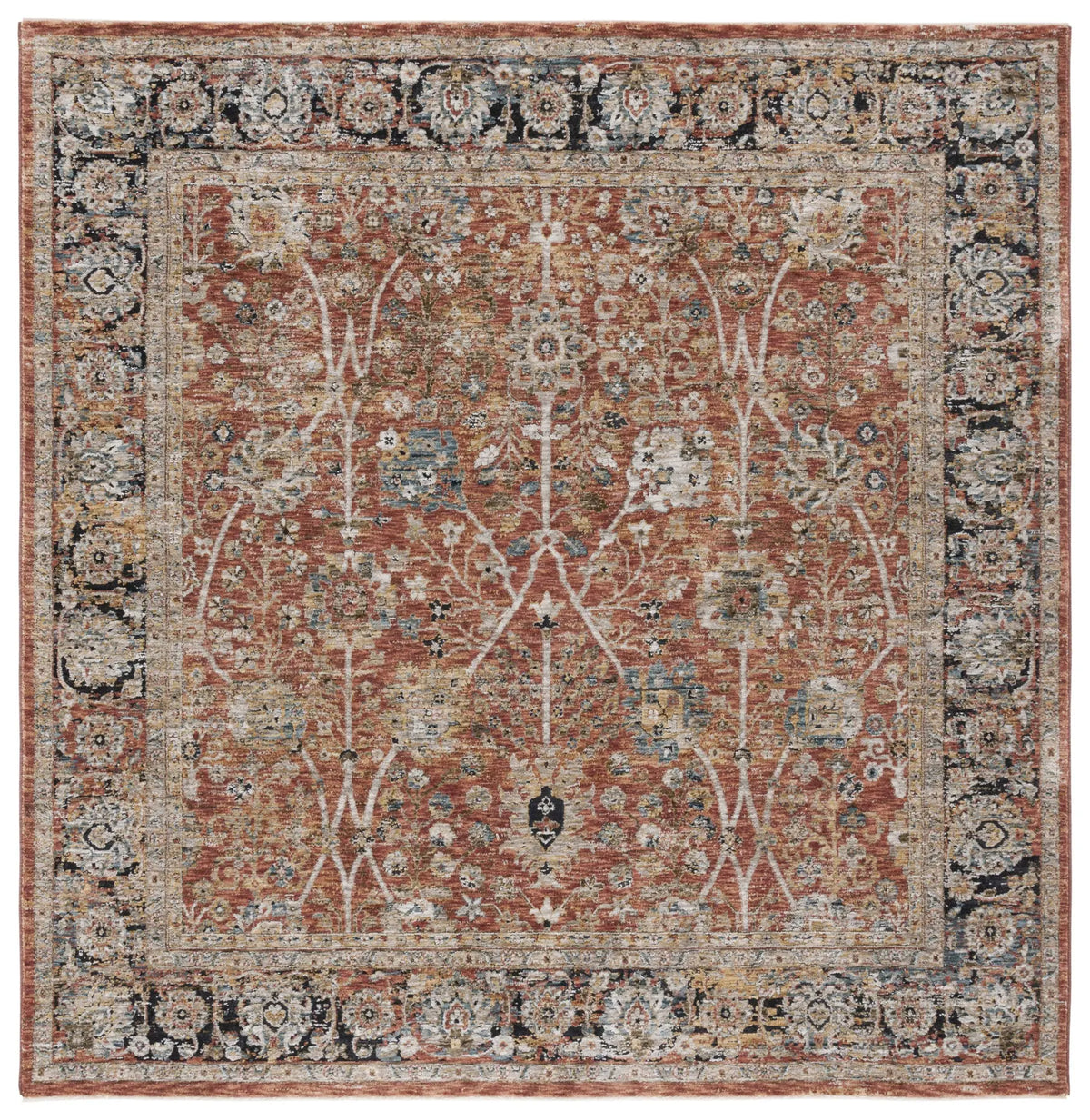 Safavieh Silverado 6'-4" x 6'-4" Rug in Rust / Blue