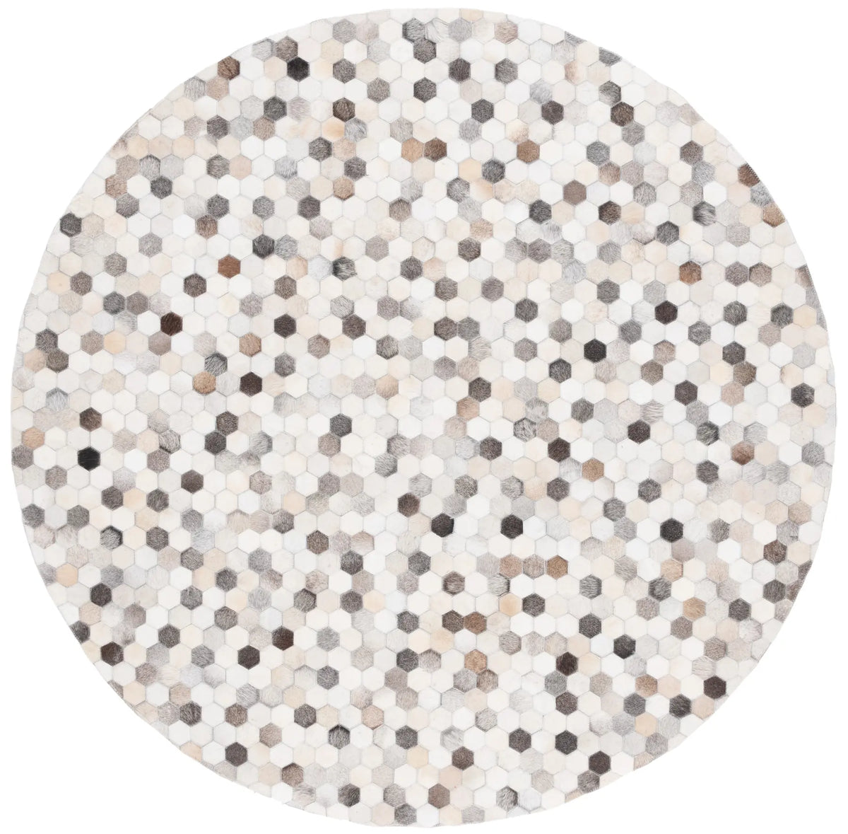 Safavieh Studio Leather 6'-0" x 6'-0" Rug in Ivory / Grey