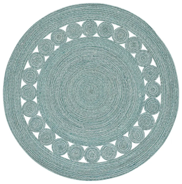 Safavieh Braided 5'-0" x 5'-0" Rug in Turquoise / Ivory