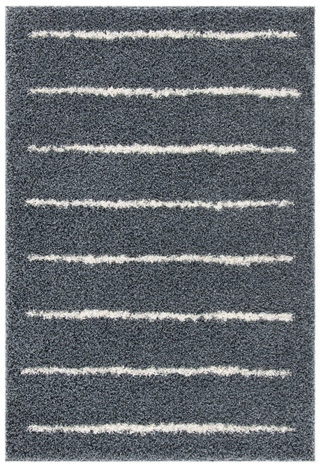 Safavieh Venus Shag 600 4'-0" x 6'-0" Rug in Dark Grey / Ivory