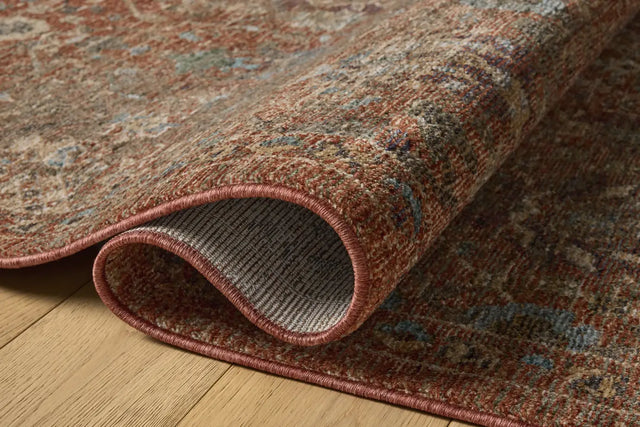 Loloi Winchester WNC-01 Traditional Power Loomed Rust, Multi Rug - pile height